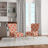 Abstract Retro Geometrical Design IX Mid-Century Accent Chair Side Chair