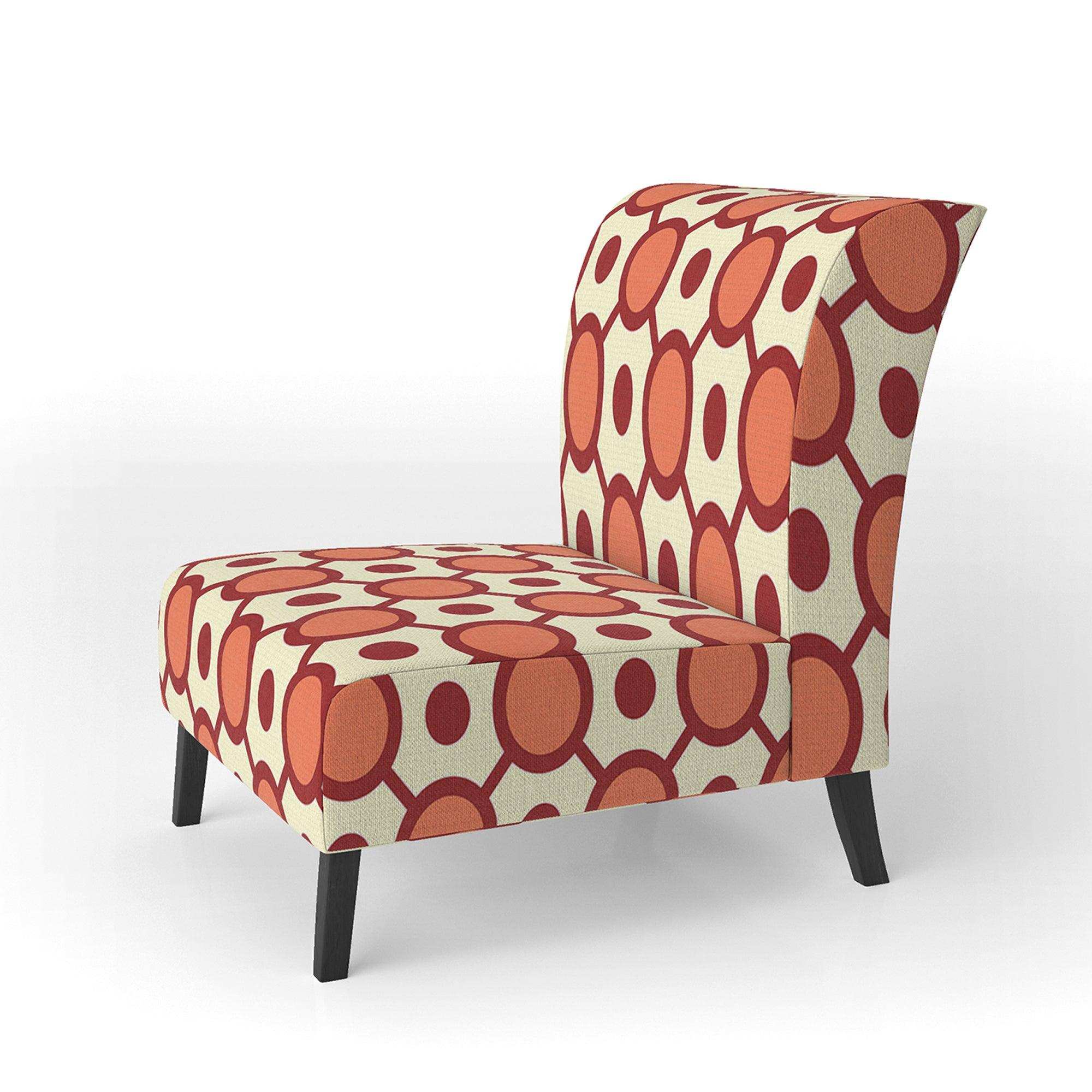 Abstract Retro Geometrical Design IX Mid-Century Accent Chair Slipper Chair