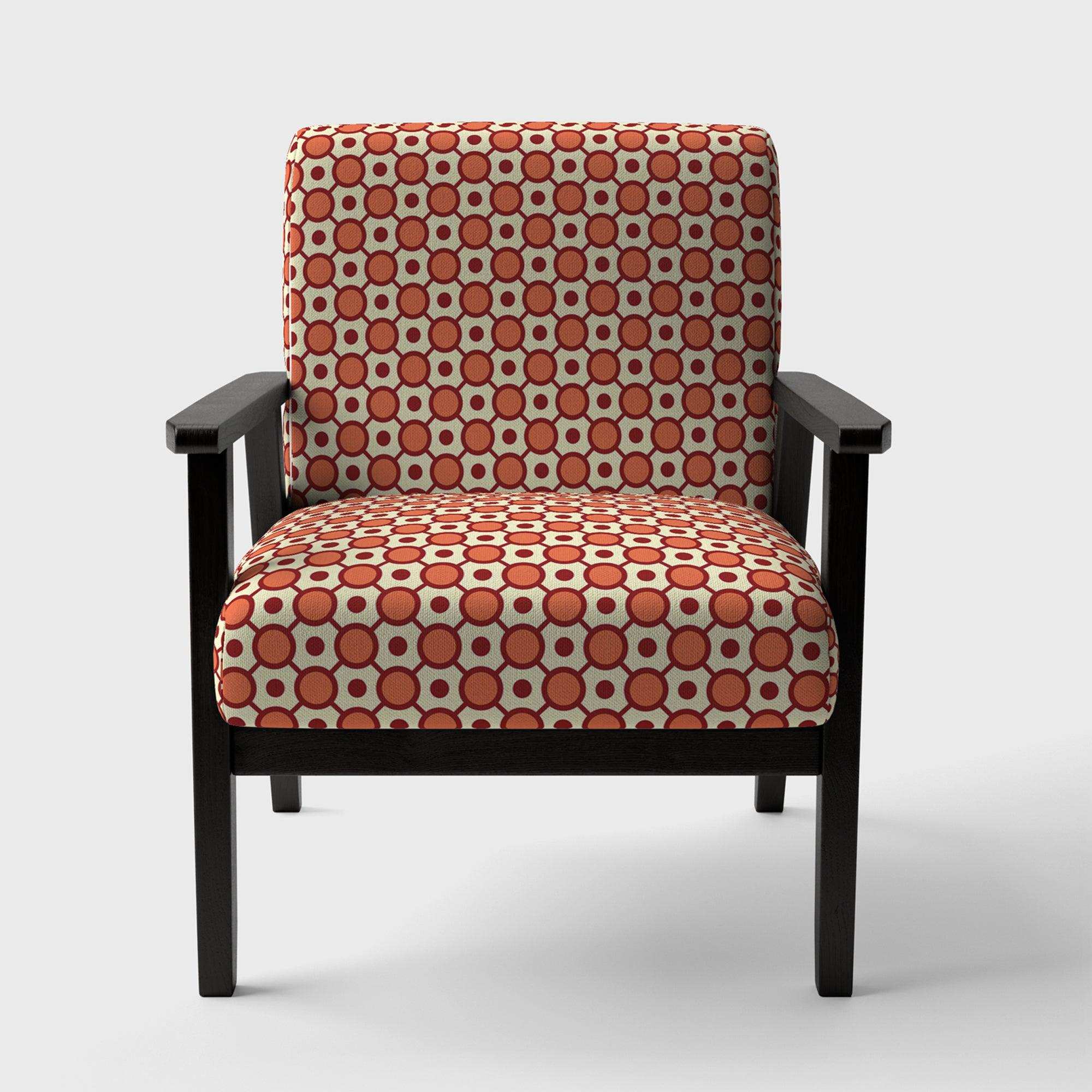 Abstract Retro Geometrical Design IX Mid-Century Accent Chair Arm Chair