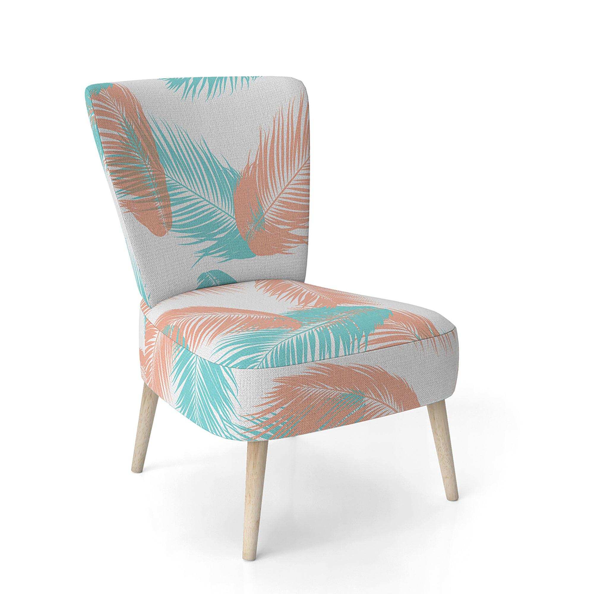 Retro Tropical Foliage II Mid-Century Accent Chair
