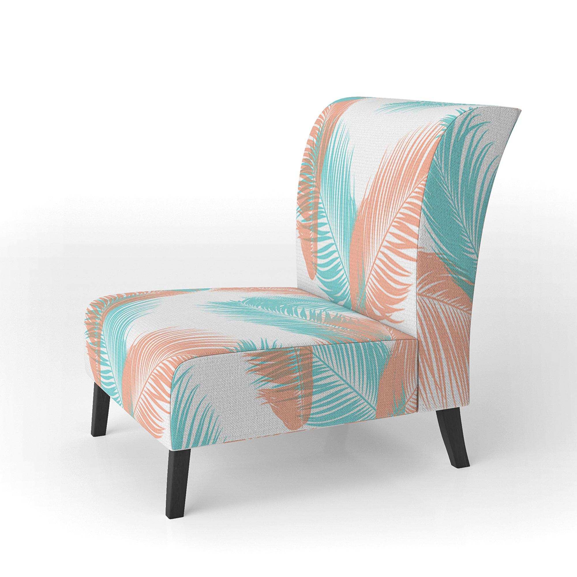 Retro Tropical Foliage II Mid-Century Accent Chair