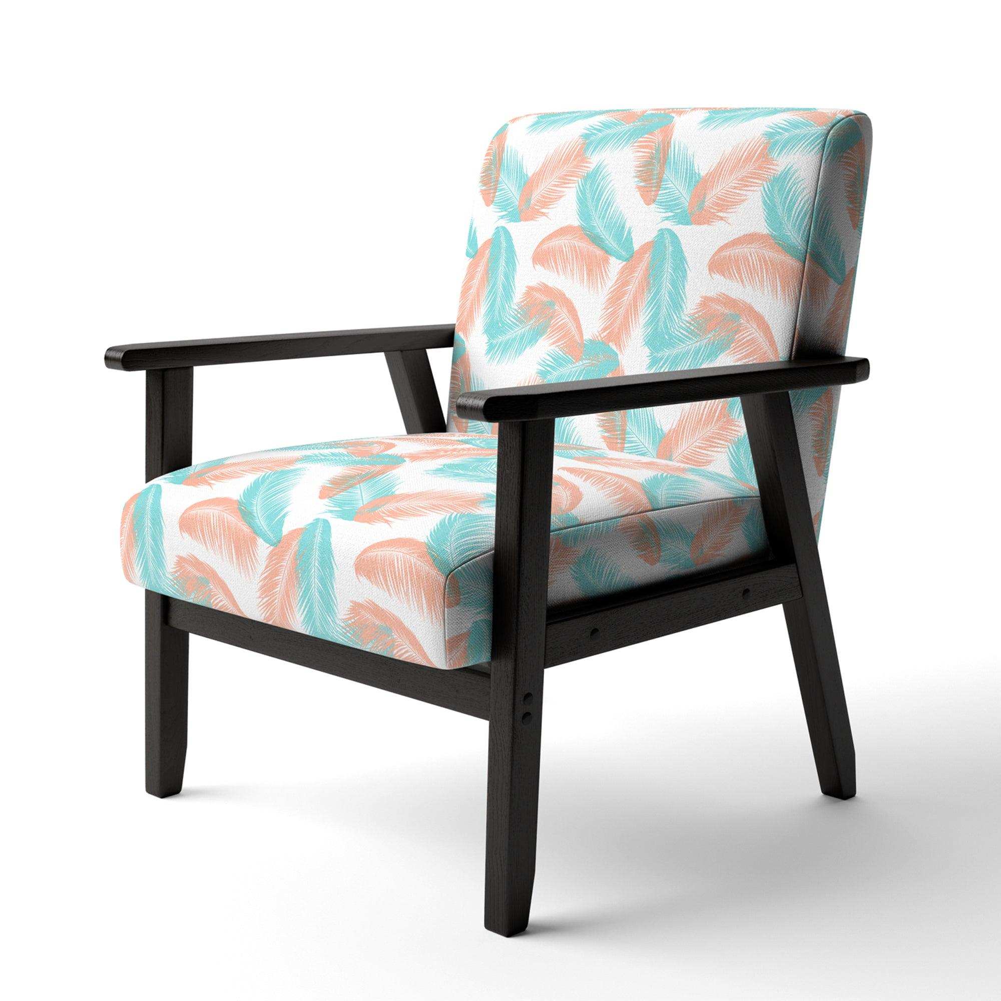 Retro Tropical Foliage II Mid-Century Accent Chair