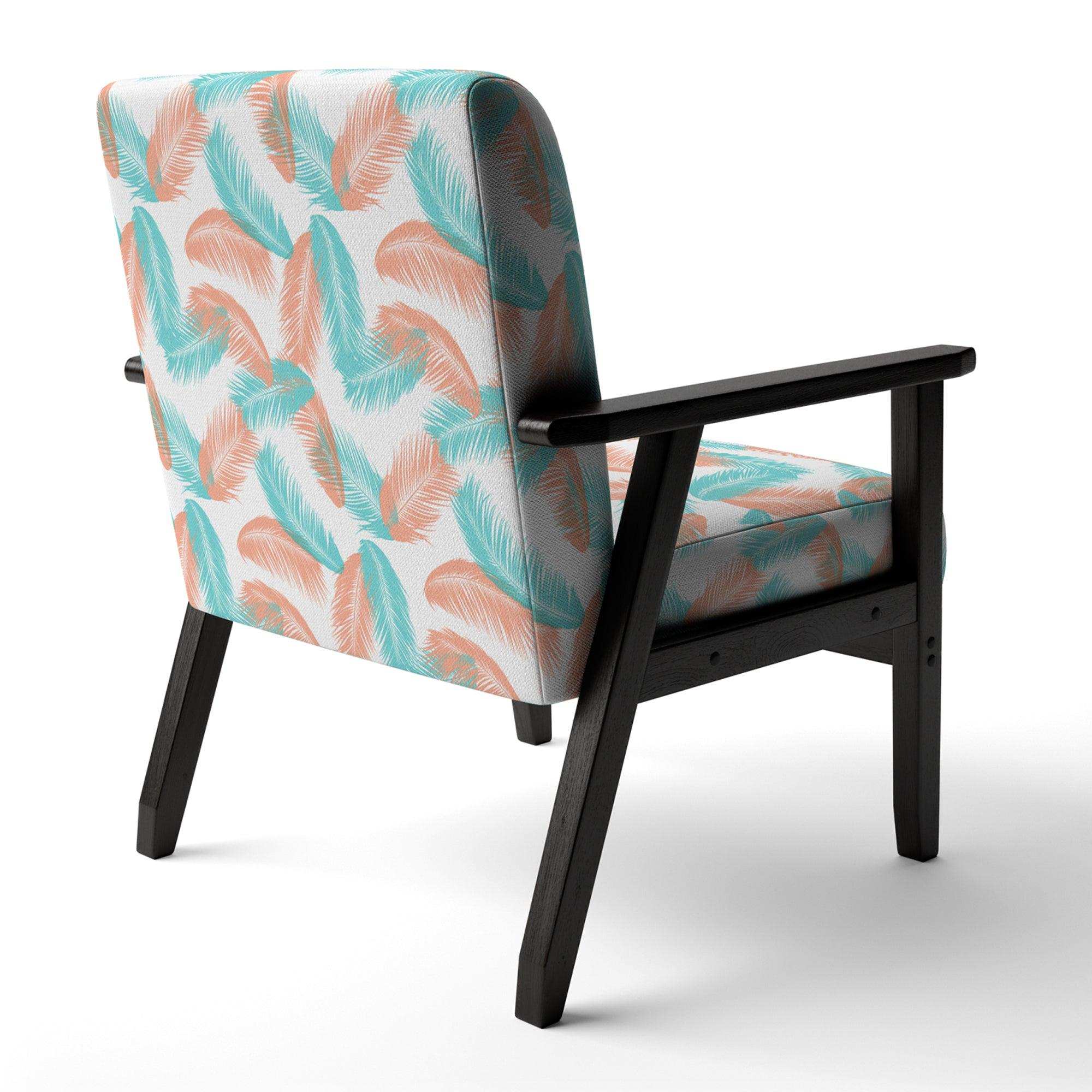 Retro Tropical Foliage II Mid-Century Accent Chair