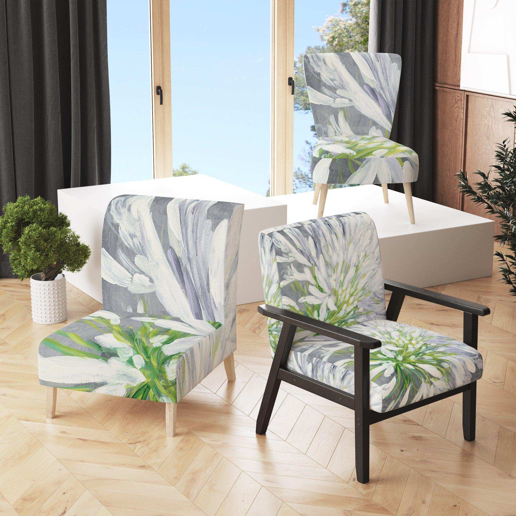 Flower Cleome Splash II Tranditional Accent Chair