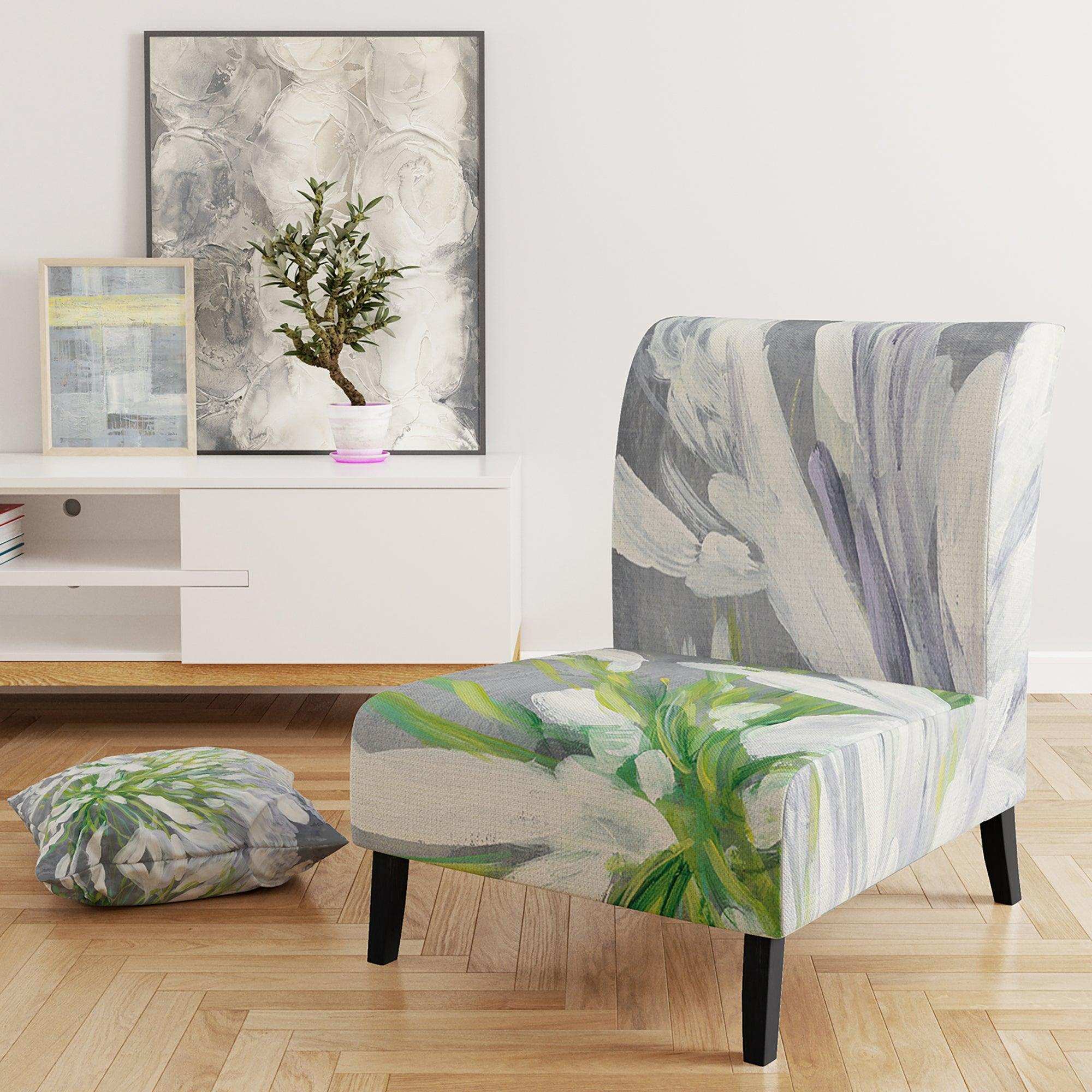 Flower Cleome Splash II Tranditional Accent Chair