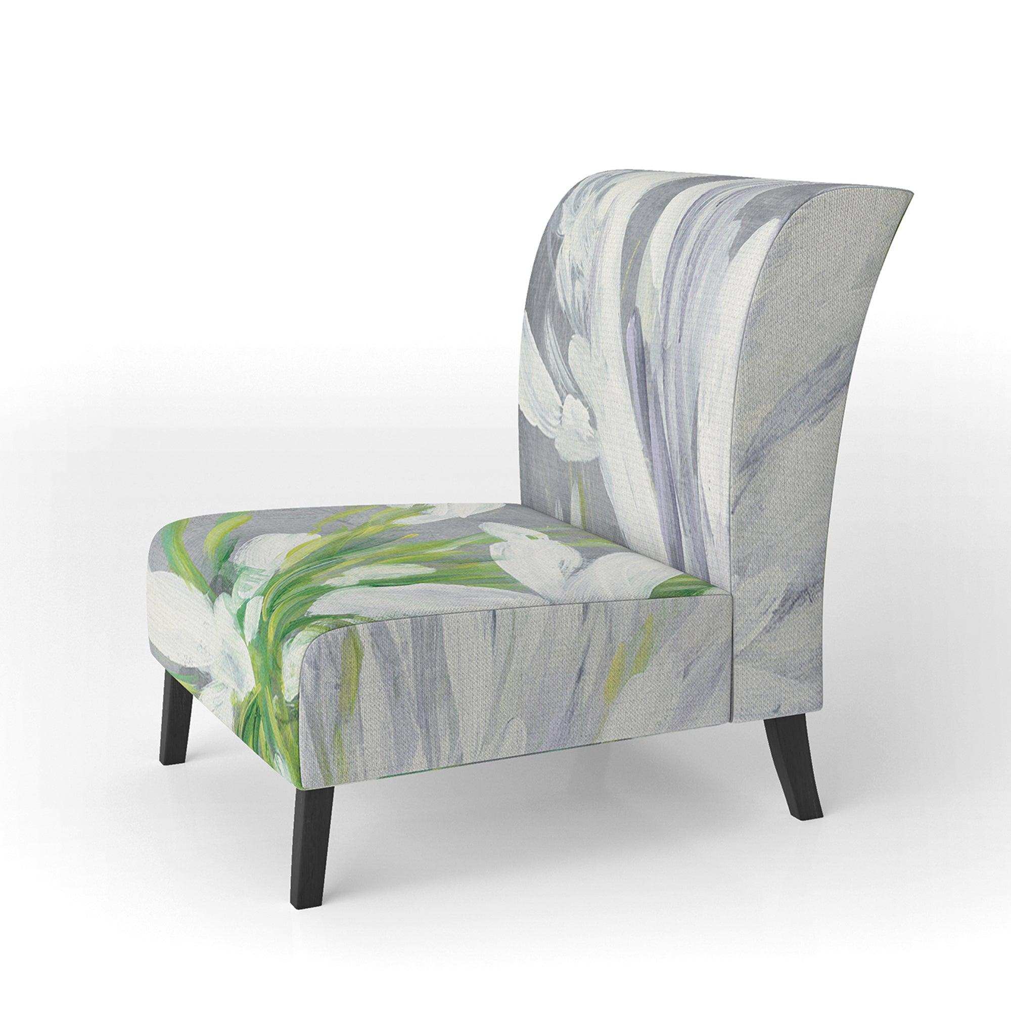 Flower Cleome Splash II Tranditional Accent Chair