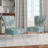 Blue April Tree Traditional Accent Chair
