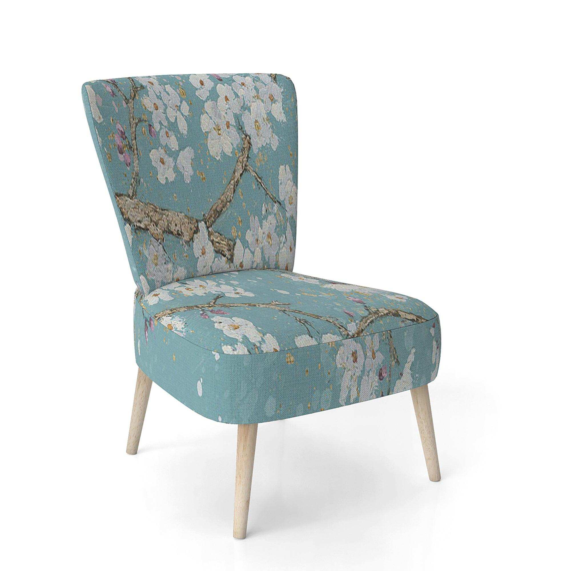 Blue April Tree Traditional Accent Chair