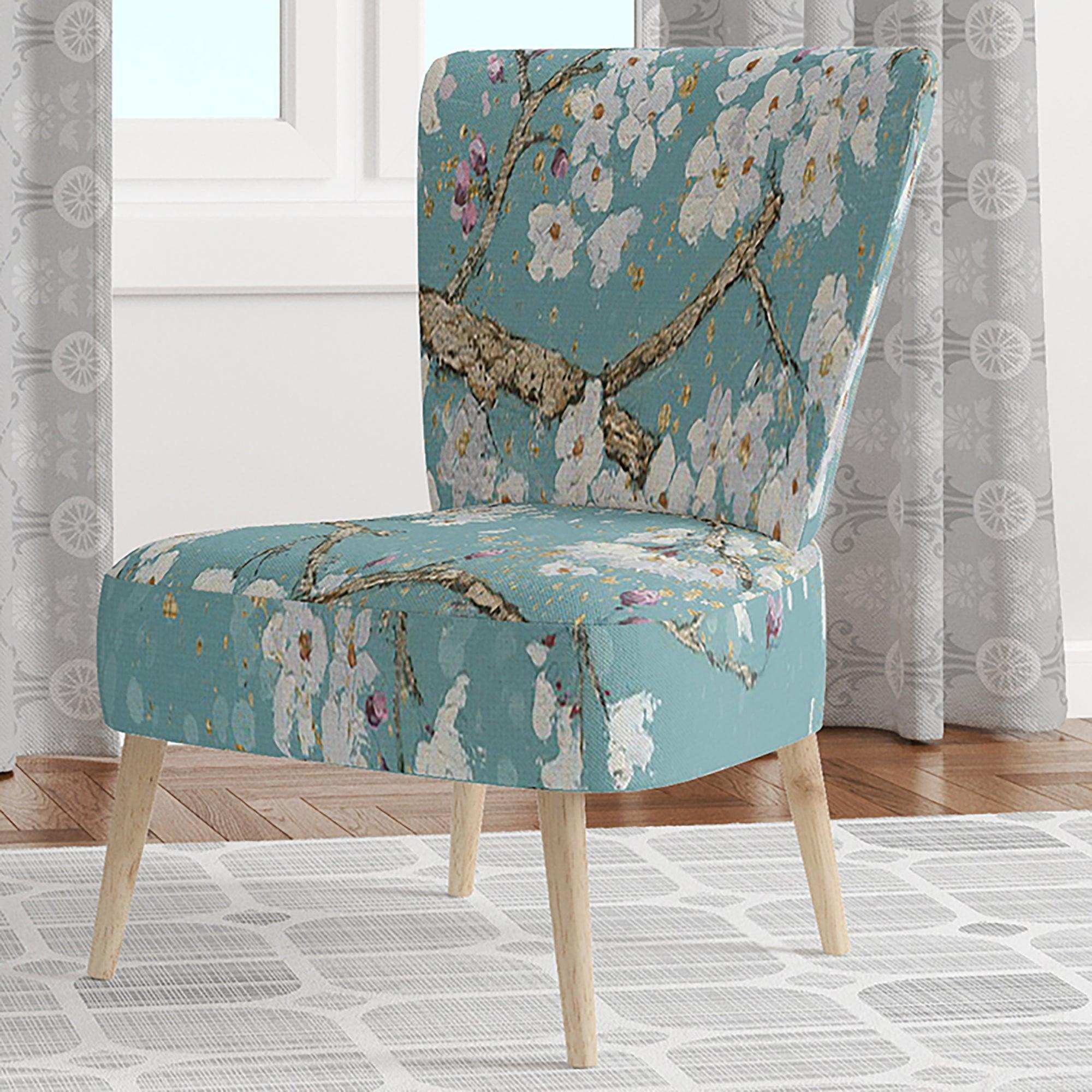 Blue April Tree Traditional Accent Chair