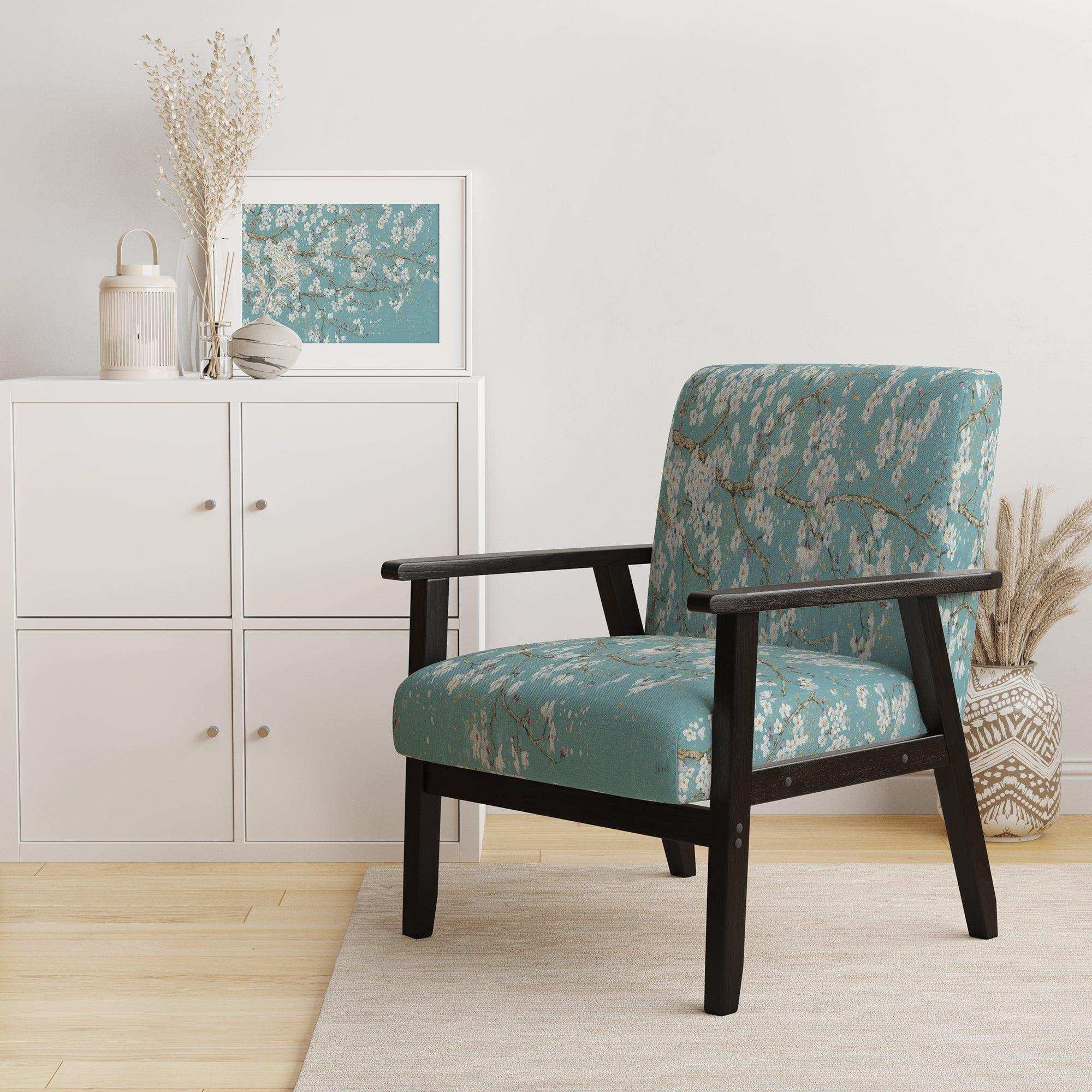 Blue April Tree Traditional Accent Chair