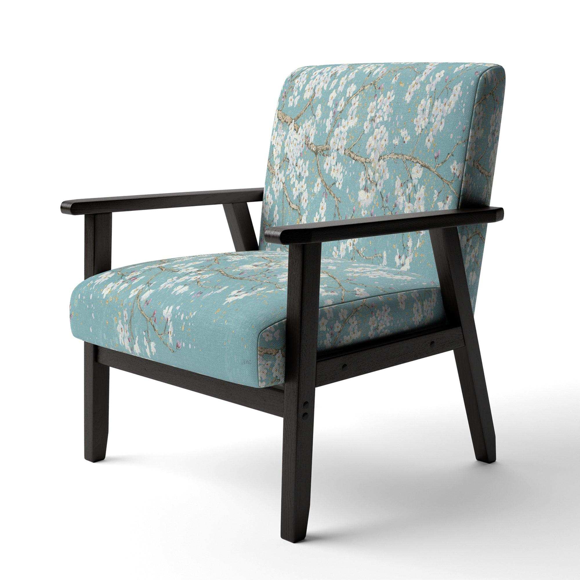 Blue April Tree Traditional Accent Chair