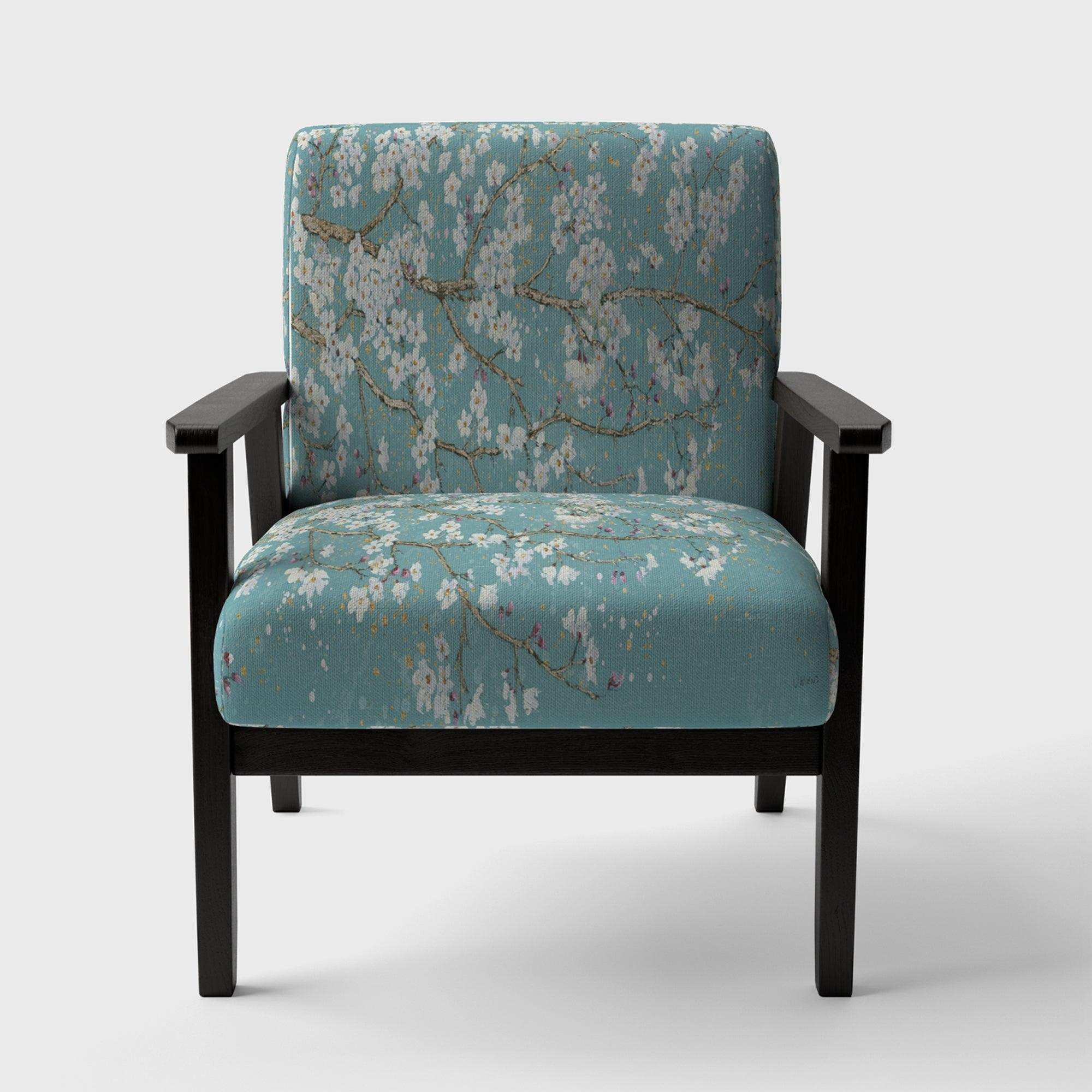 Blue April Tree Traditional Accent Chair