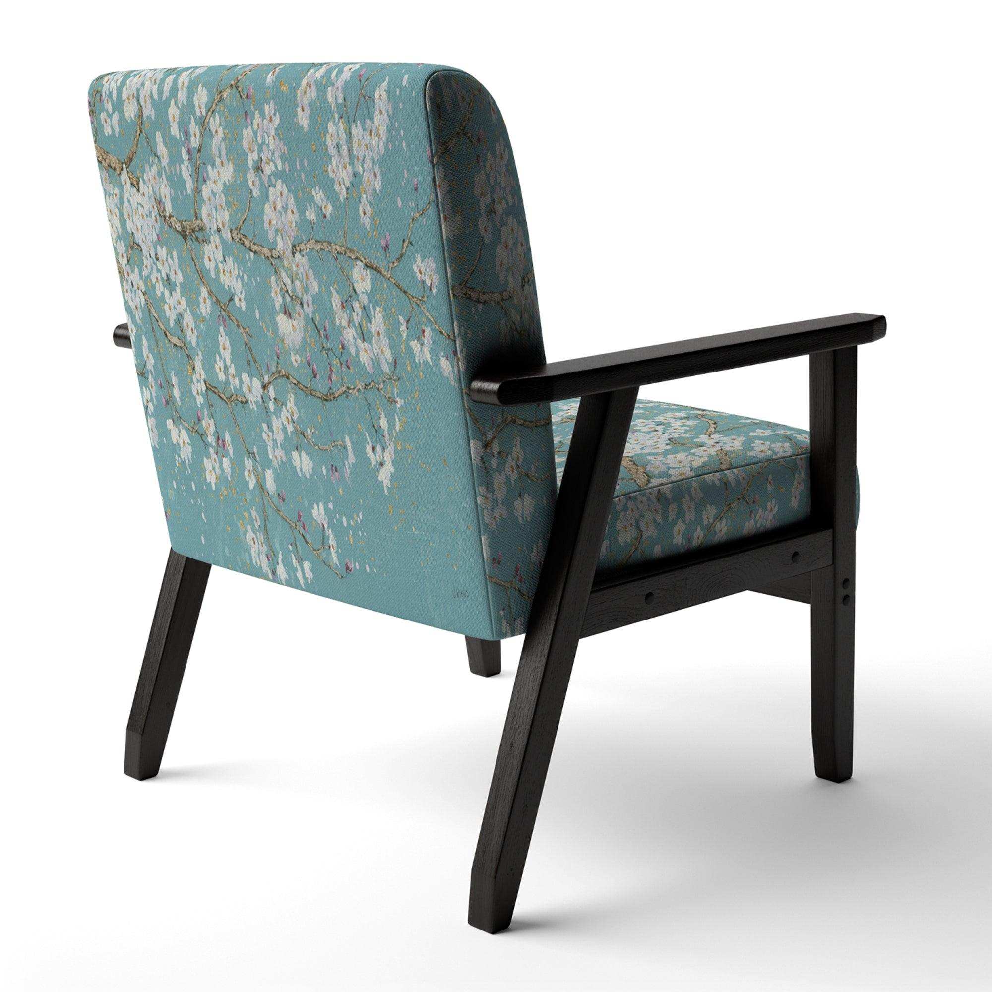 Blue April Tree Traditional Accent Chair