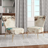 Beige Bird Wings Cottage Accent Chair