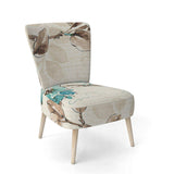 Beige Bird Wings Cottage Accent Chair