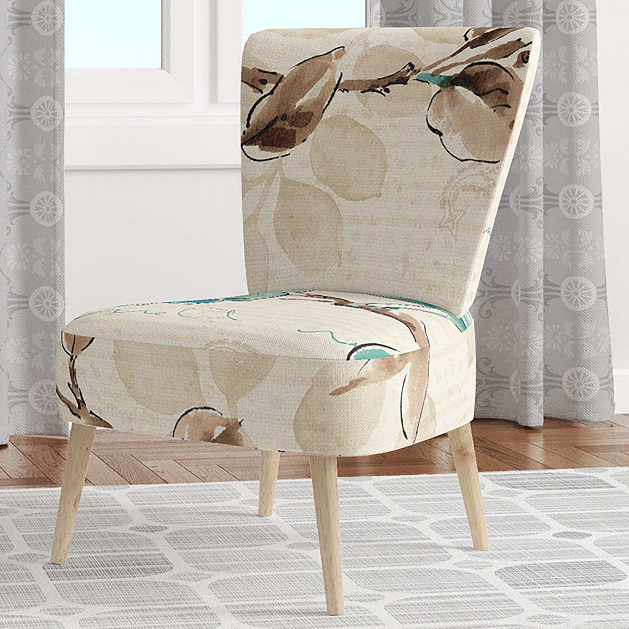Beige Bird Wings Cottage Accent Chair