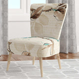 Beige Bird Wings Cottage Accent Chair