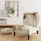 Beige Bird Wings Cottage Accent Chair