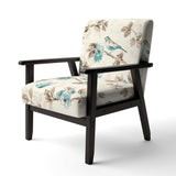 Beige Bird Wings Cottage Accent Chair