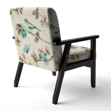 Beige Bird Wings Cottage Accent Chair