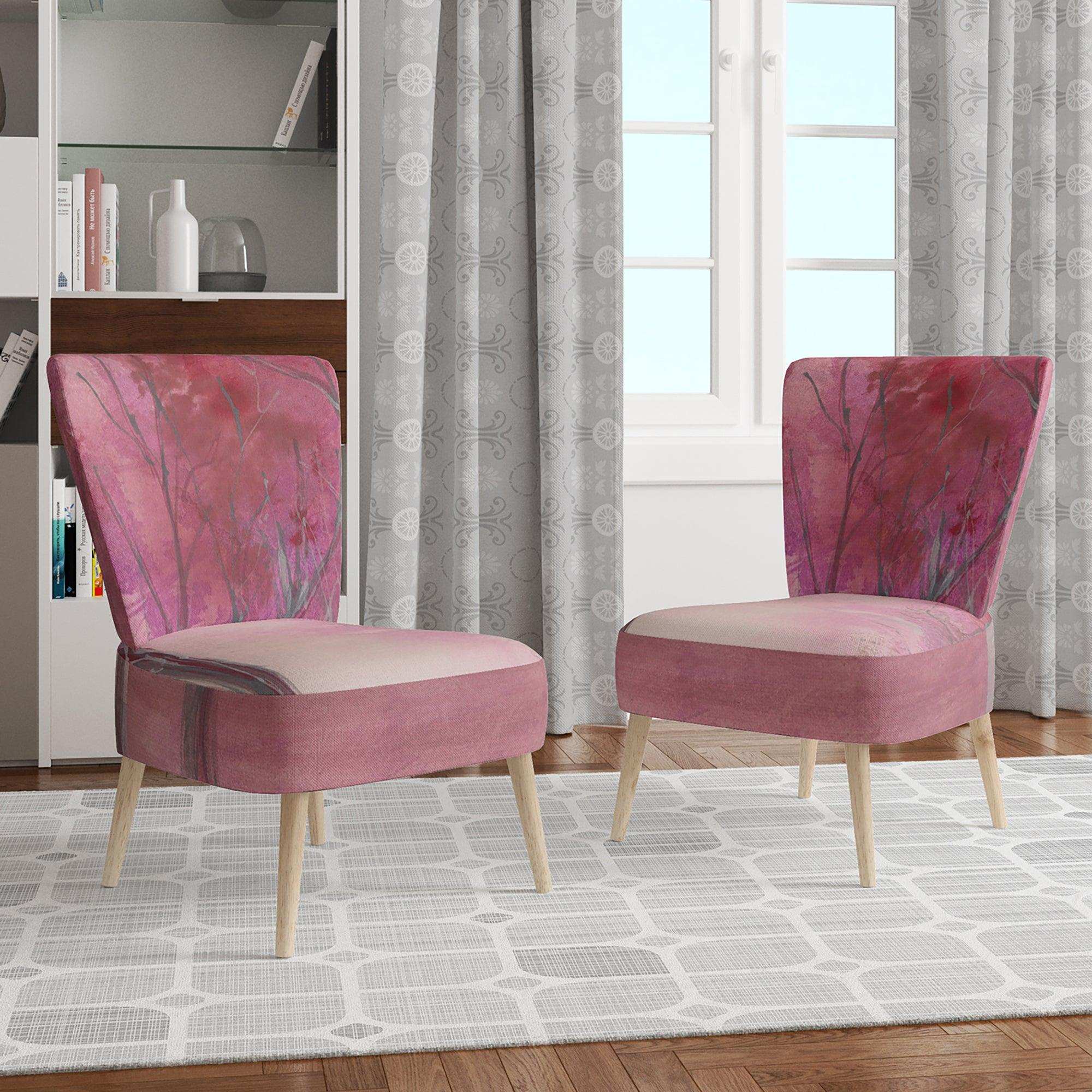 Pink Forest Tranditional Accent Chair