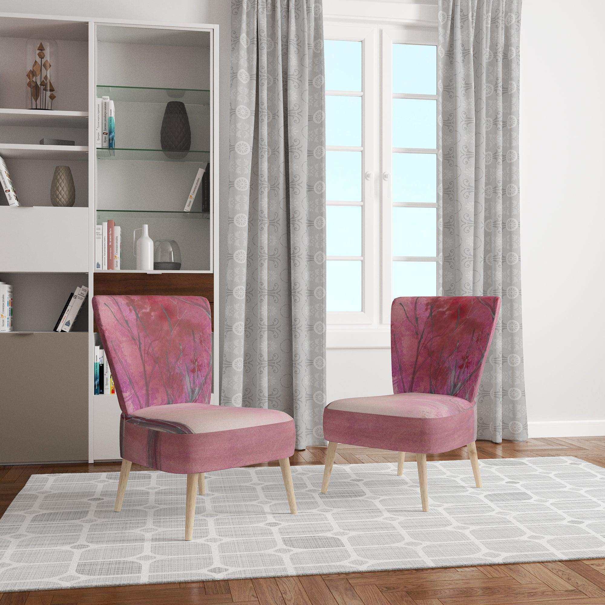 Pink Forest Tranditional Accent Chair