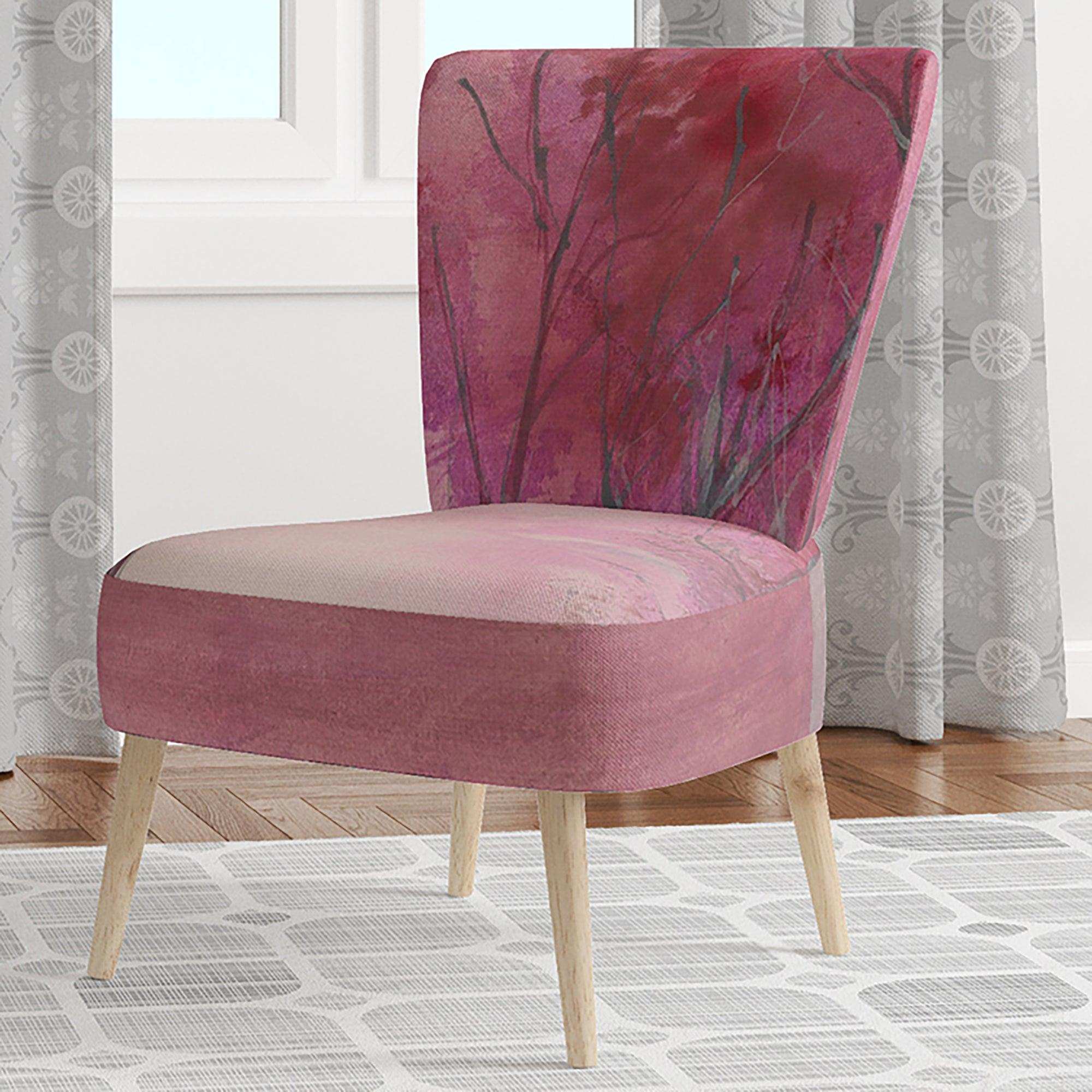 Pink Forest Tranditional Accent Chair
