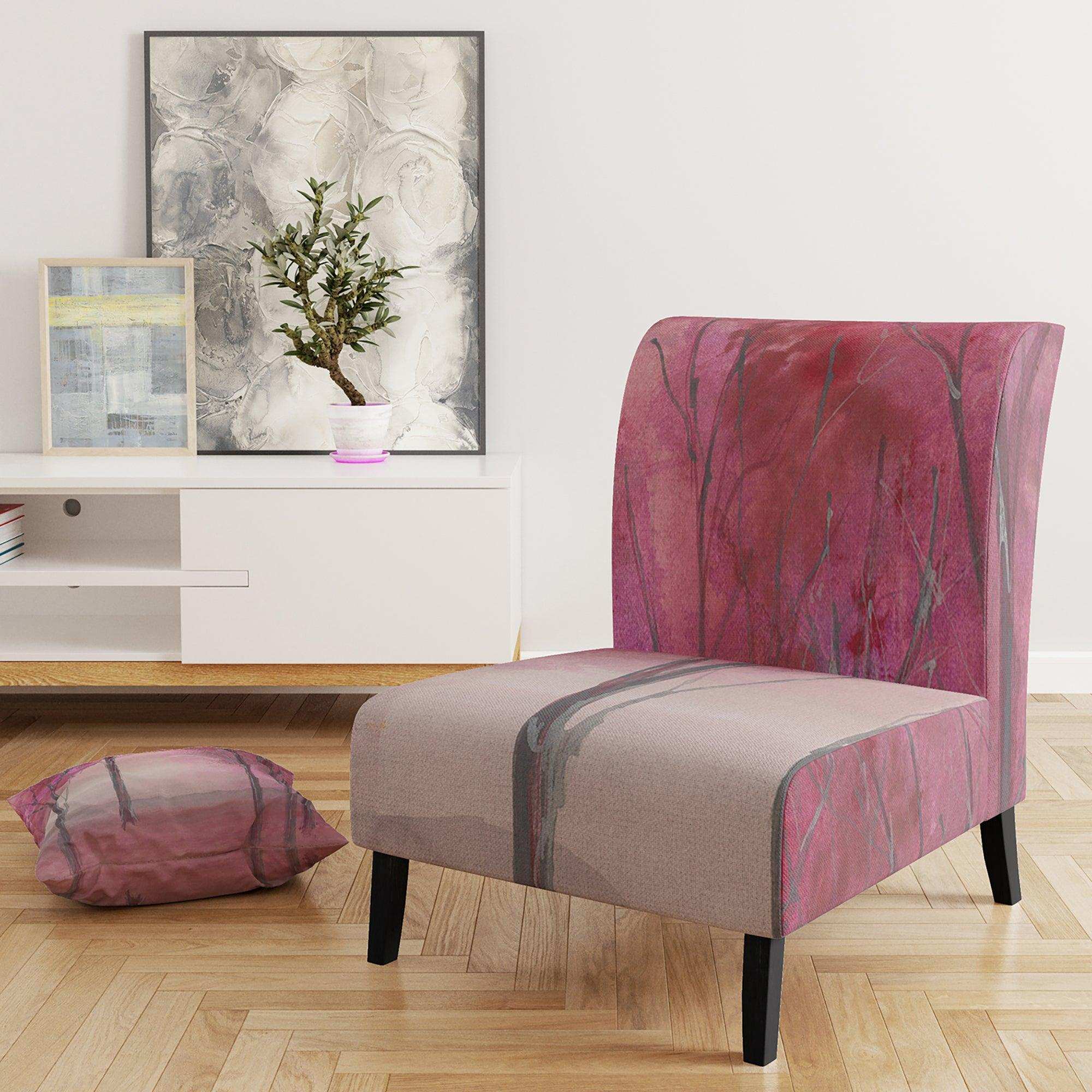 Pink Forest Tranditional Accent Chair