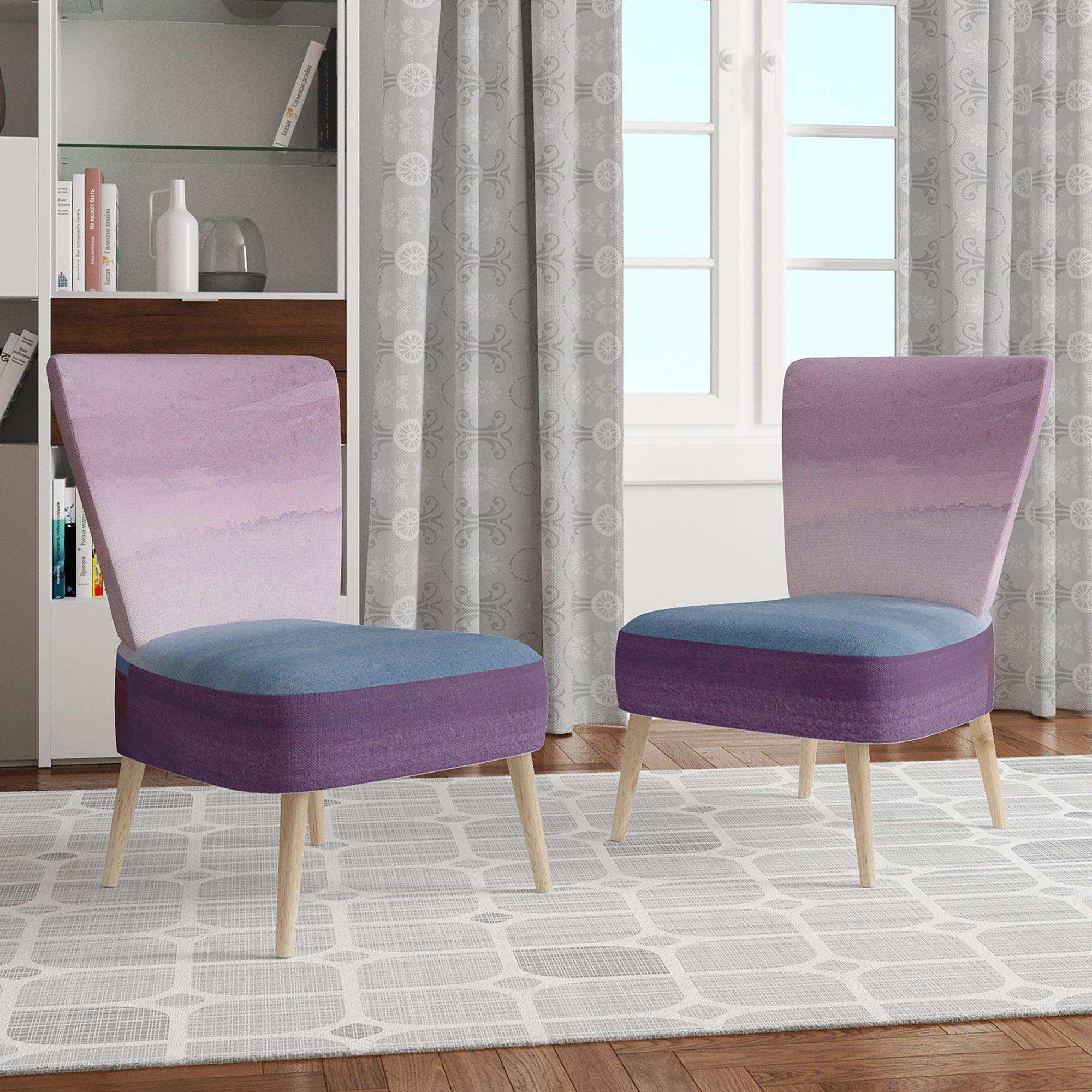 Purple Rock landscape III Shabby Chic Accent Chair
