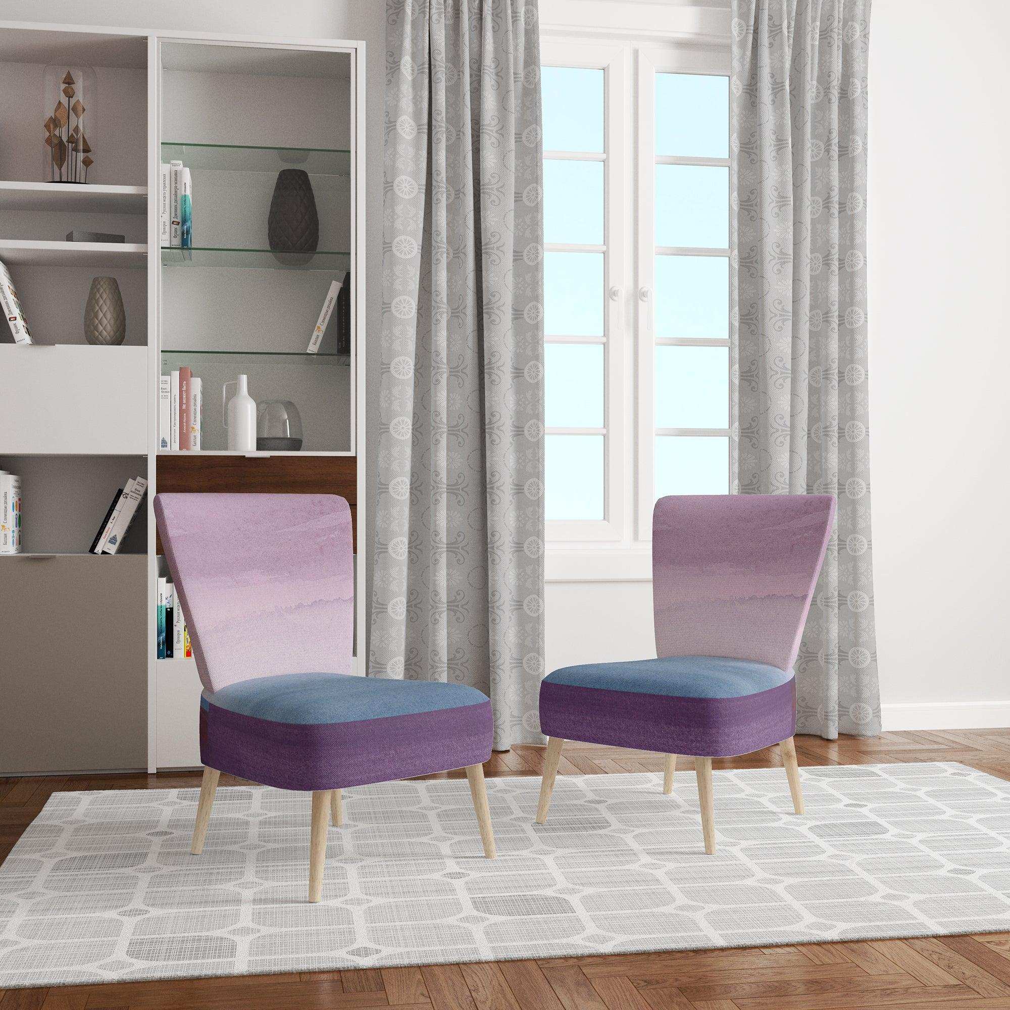 Purple Rock landscape III Shabby Chic Accent Chair