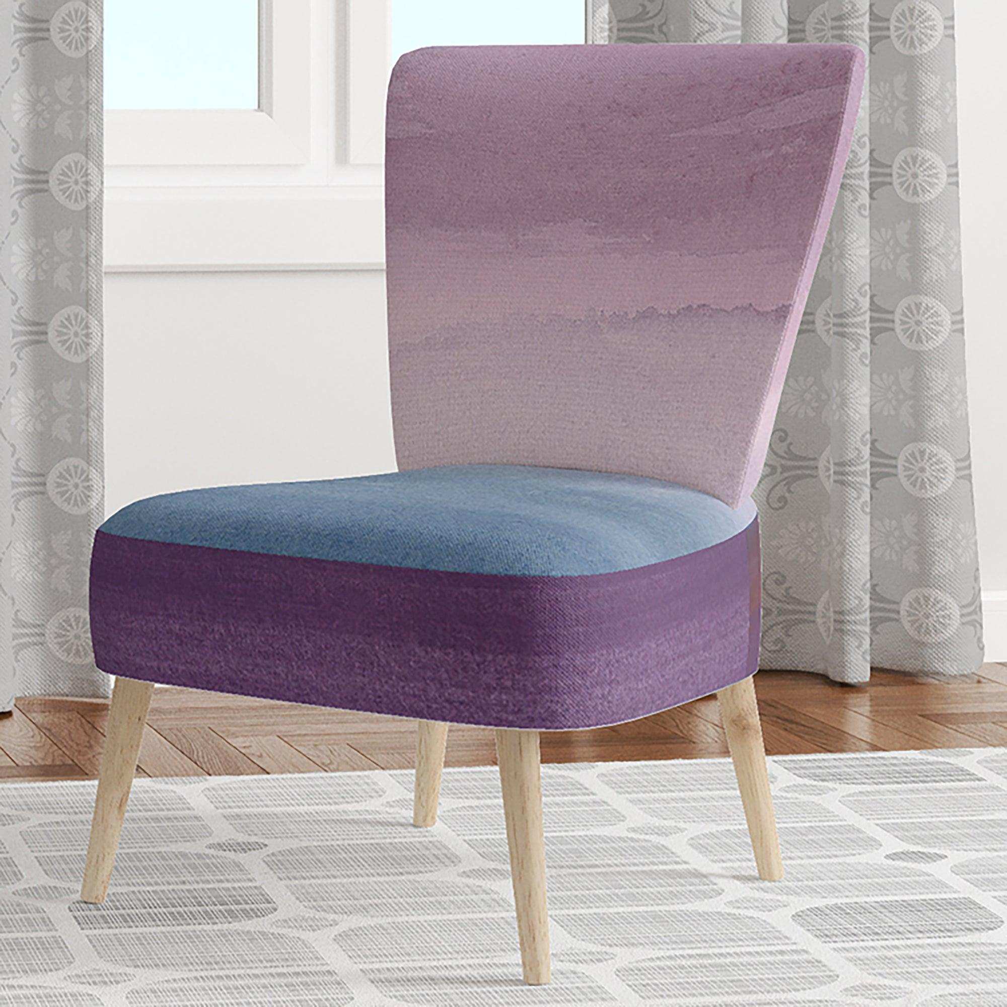 Purple Rock landscape III Shabby Chic Accent Chair