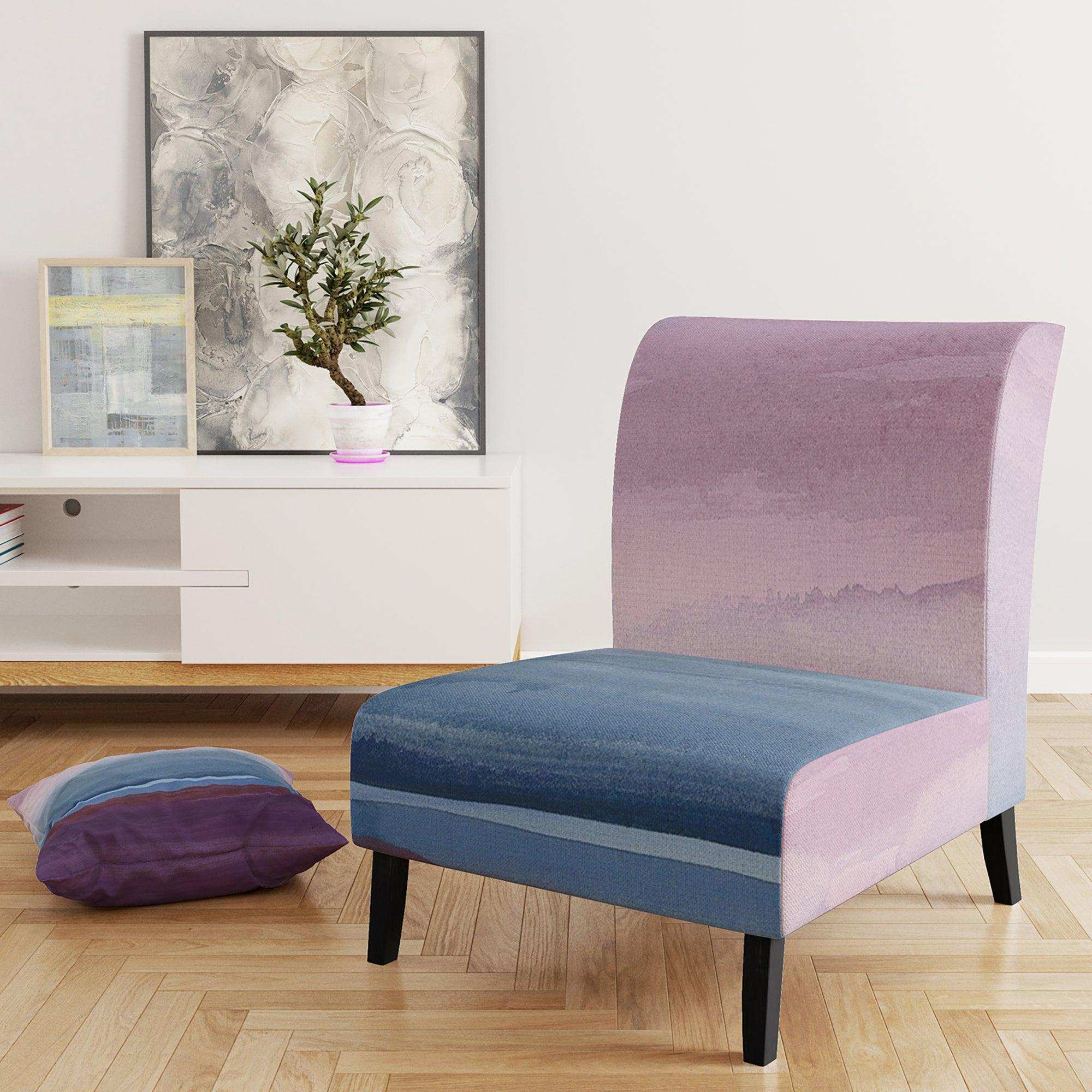 Purple Rock landscape III Shabby Chic Accent Chair