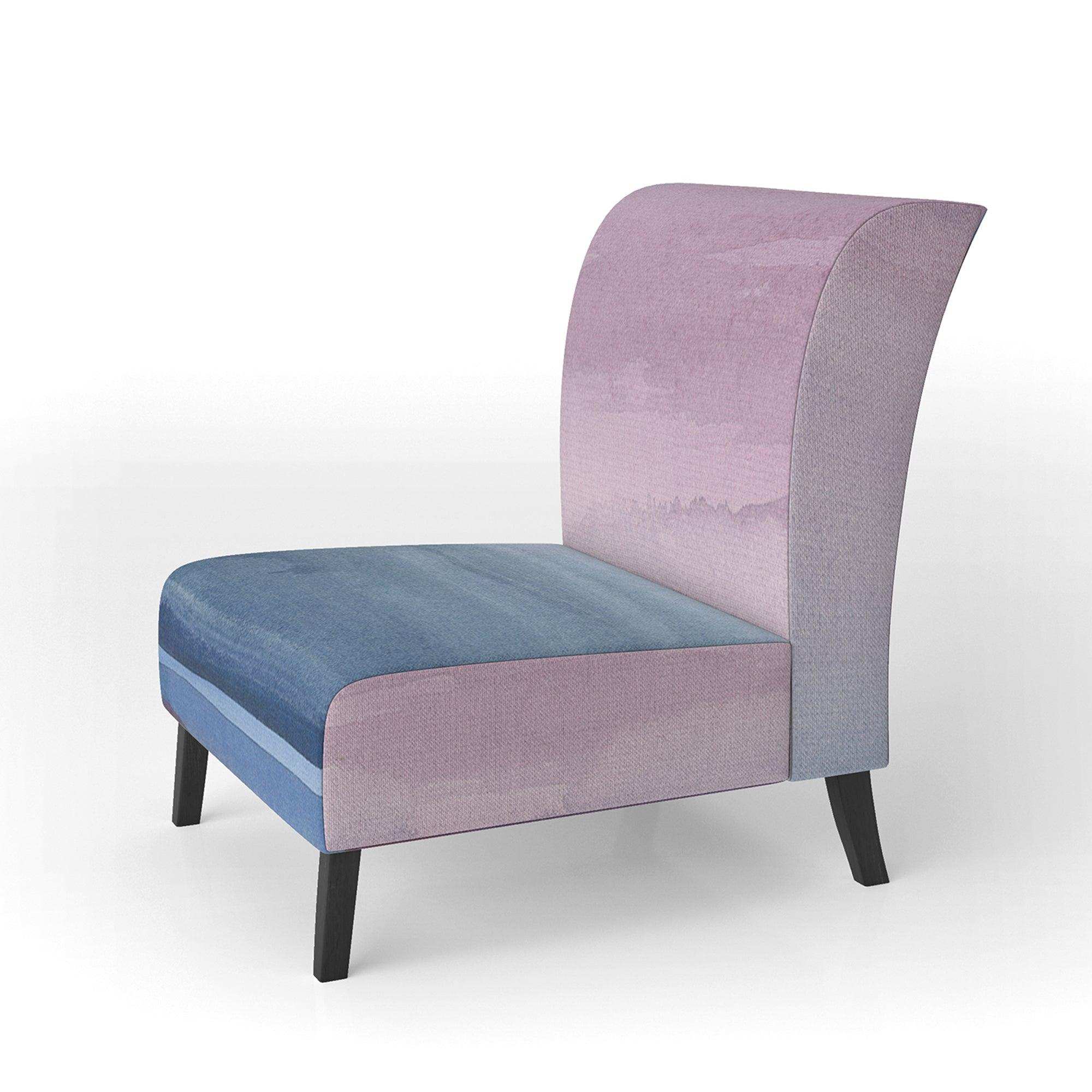 Purple Rock landscape III Shabby Chic Accent Chair