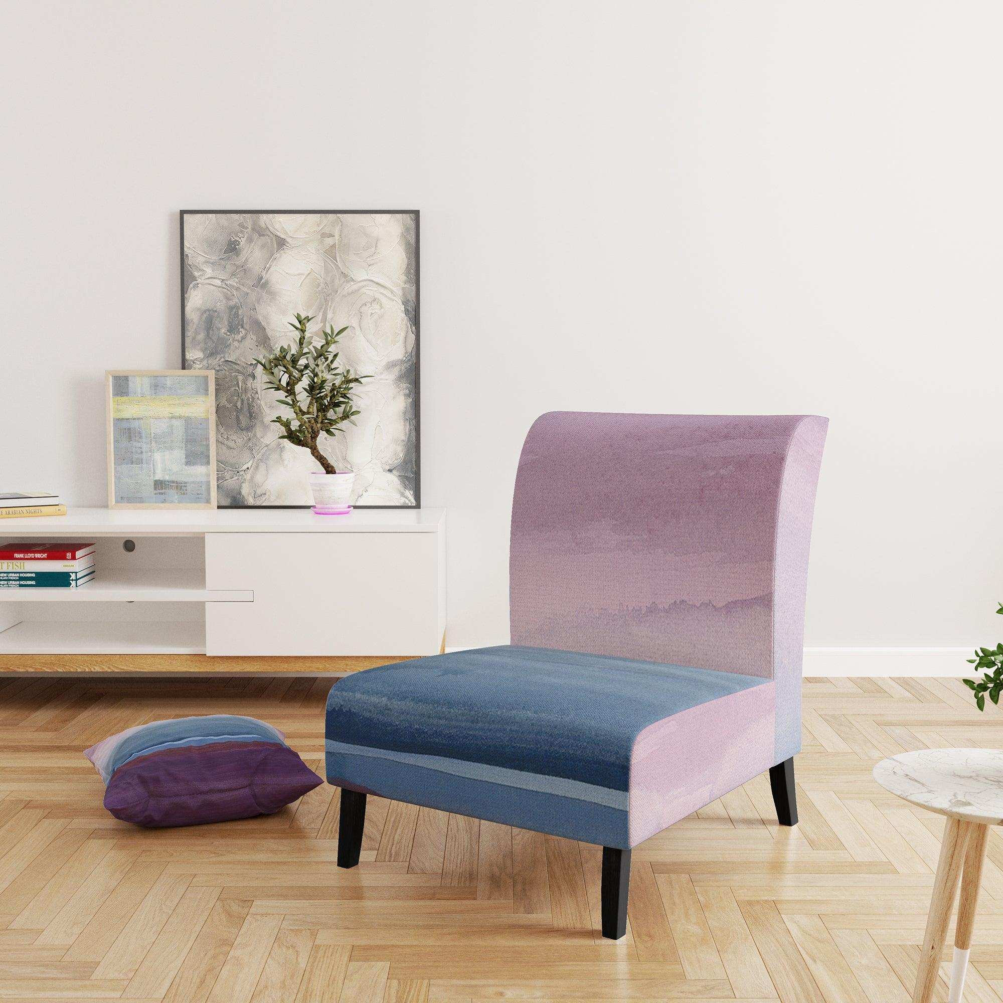 Purple Rock landscape III Shabby Chic Accent Chair