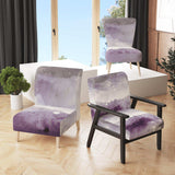 Midnight at the Lake II Amethyst and Grey Shabby Chic Accent Chair