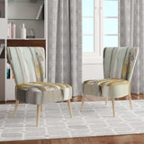 Silver and Yellow Birch Forest Cottage Accent Chair