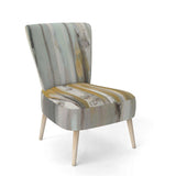 Silver and Yellow Birch Forest Cottage Accent Chair