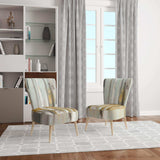 Silver and Yellow Birch Forest Cottage Accent Chair