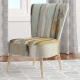 Silver and Yellow Birch Forest Cottage Accent Chair