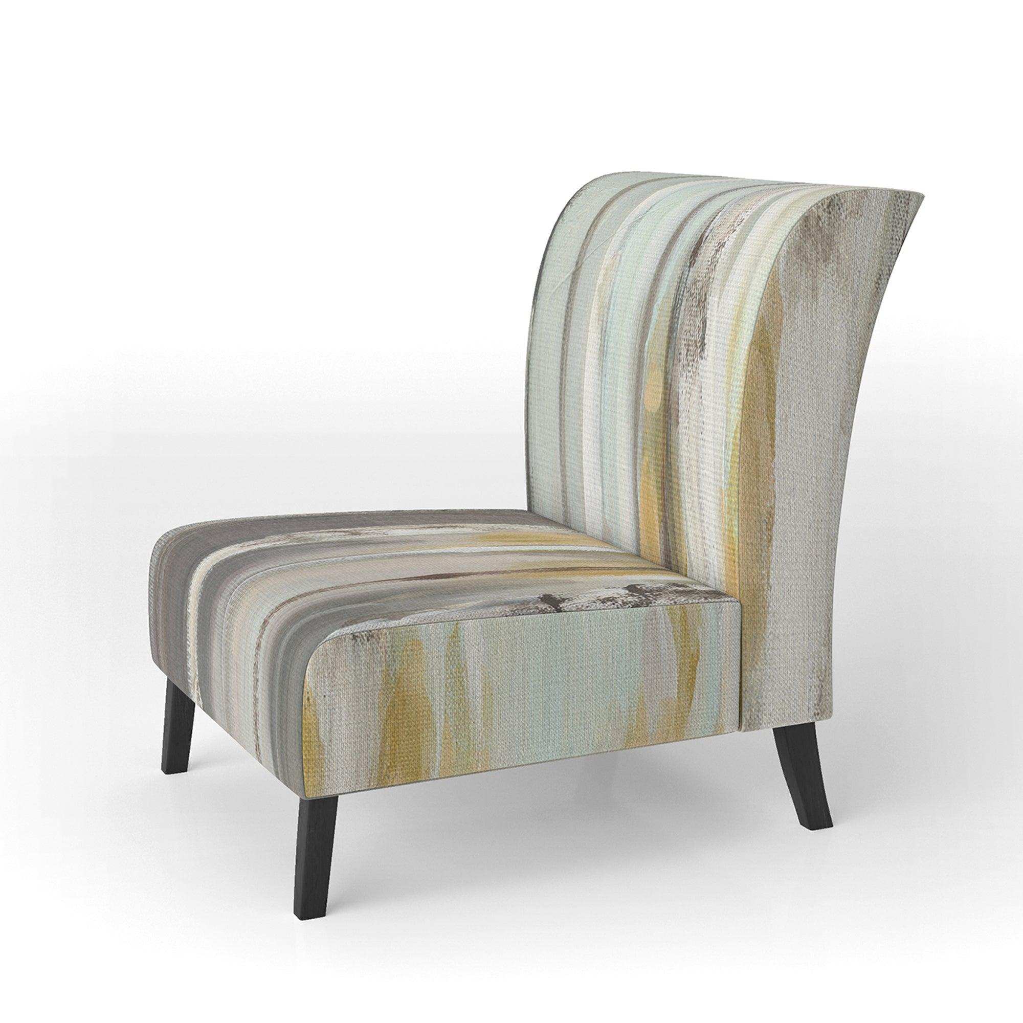 Silver and Yellow Birch Forest Cottage Accent Chair