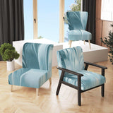 Blue Modern Water III Glam Accent Chair
