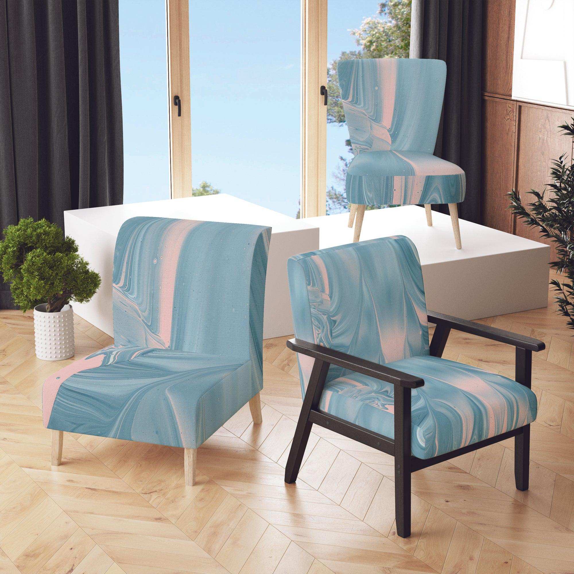 Abstract Water I Modern Accent Chair