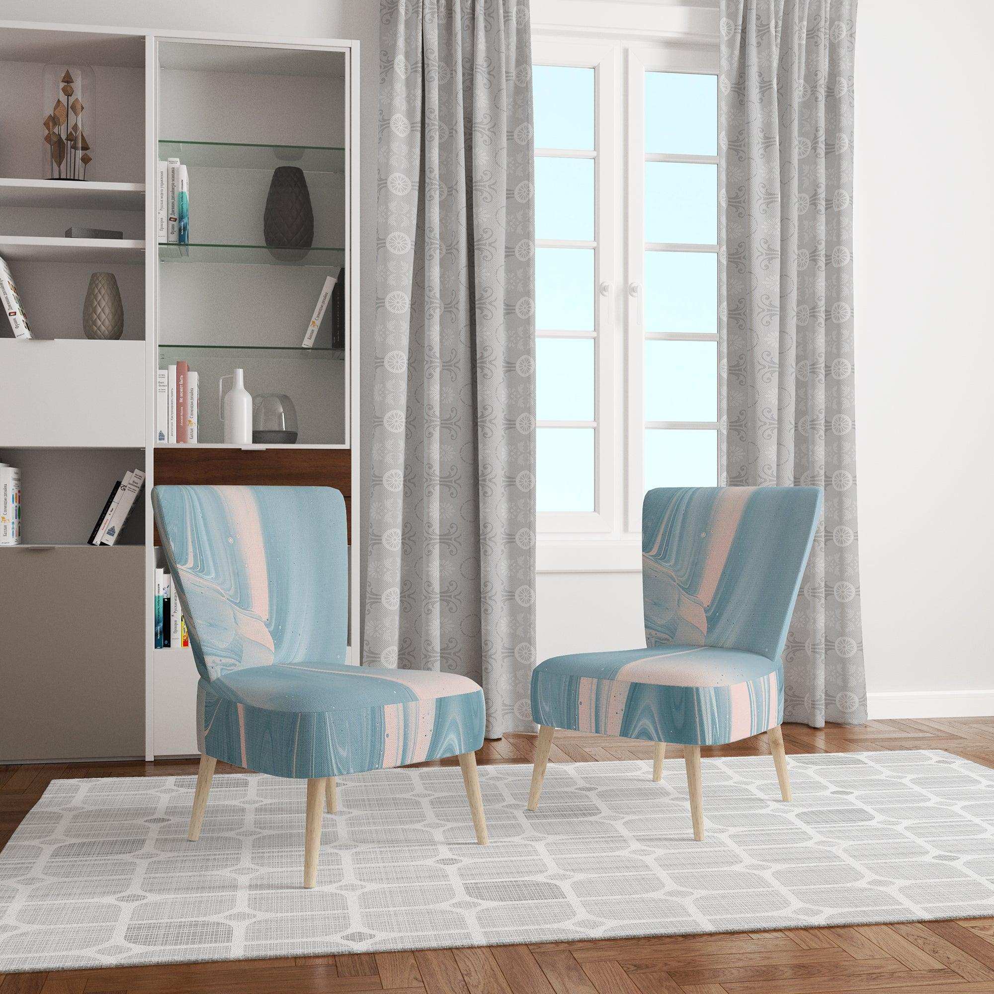 Abstract Water I Modern Accent Chair Side Chair