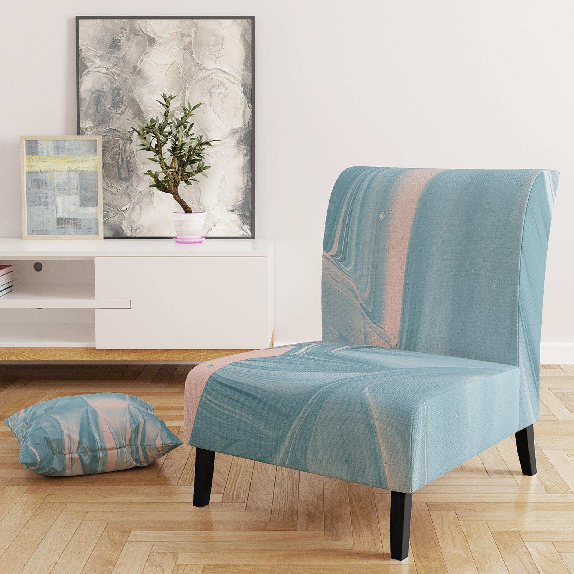 Abstract Water I Modern Accent Chair Slipper Chair