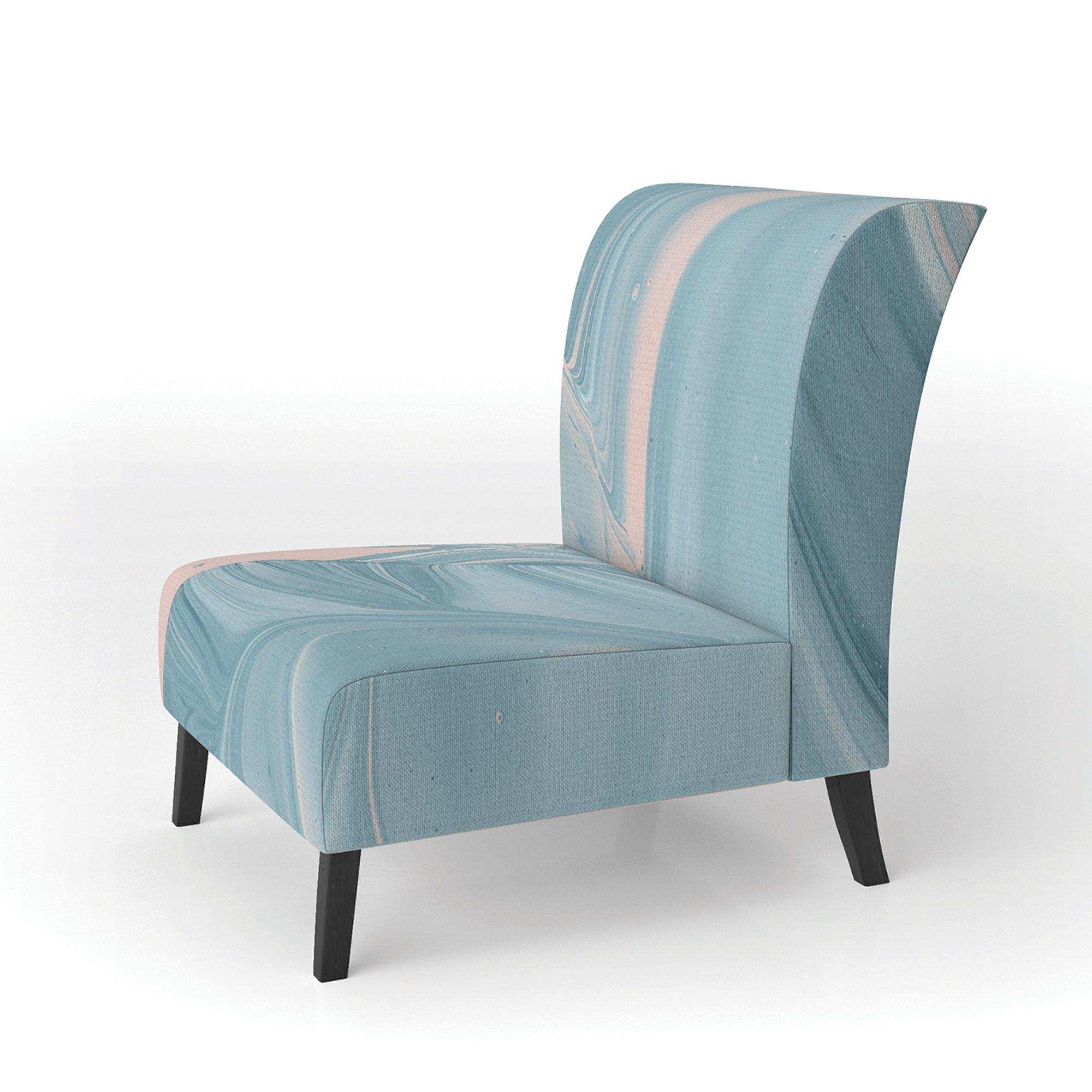 Abstract Water I Modern Accent Chair Slipper Chair