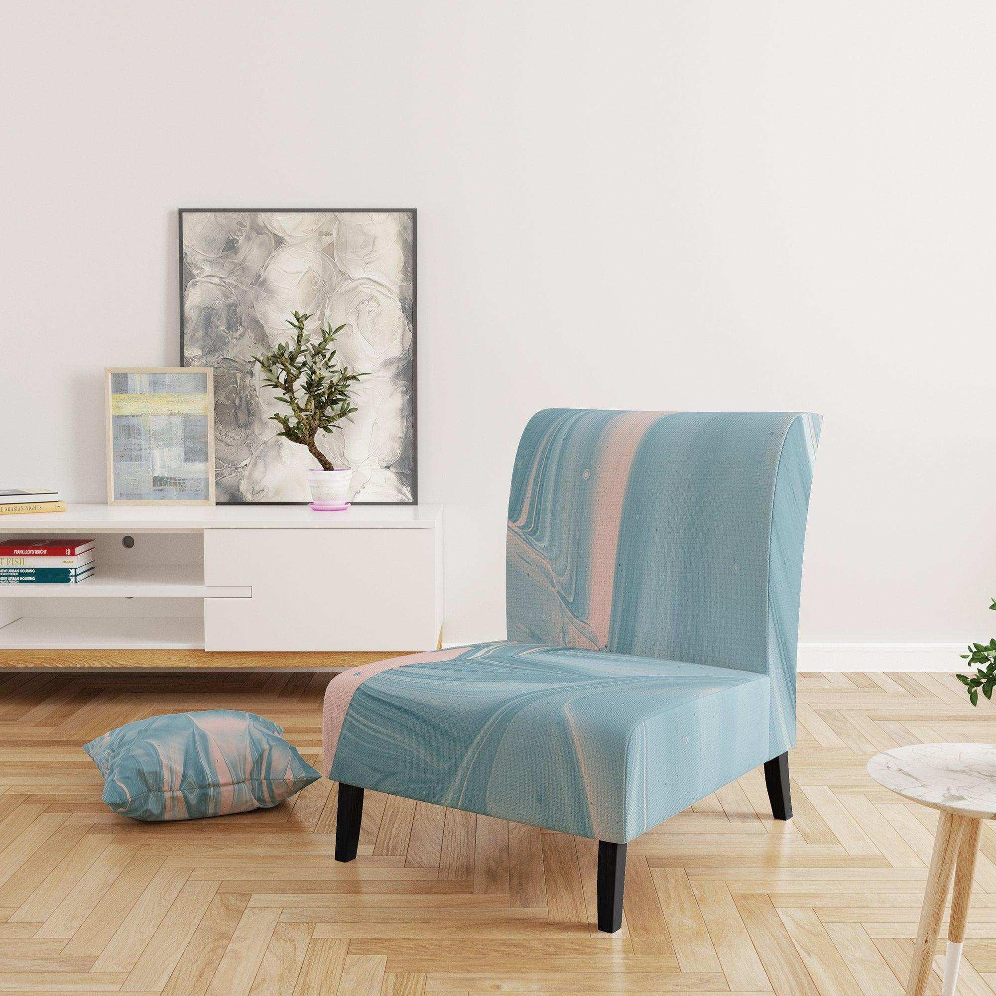 Abstract Water I Modern Accent Chair Slipper Chair