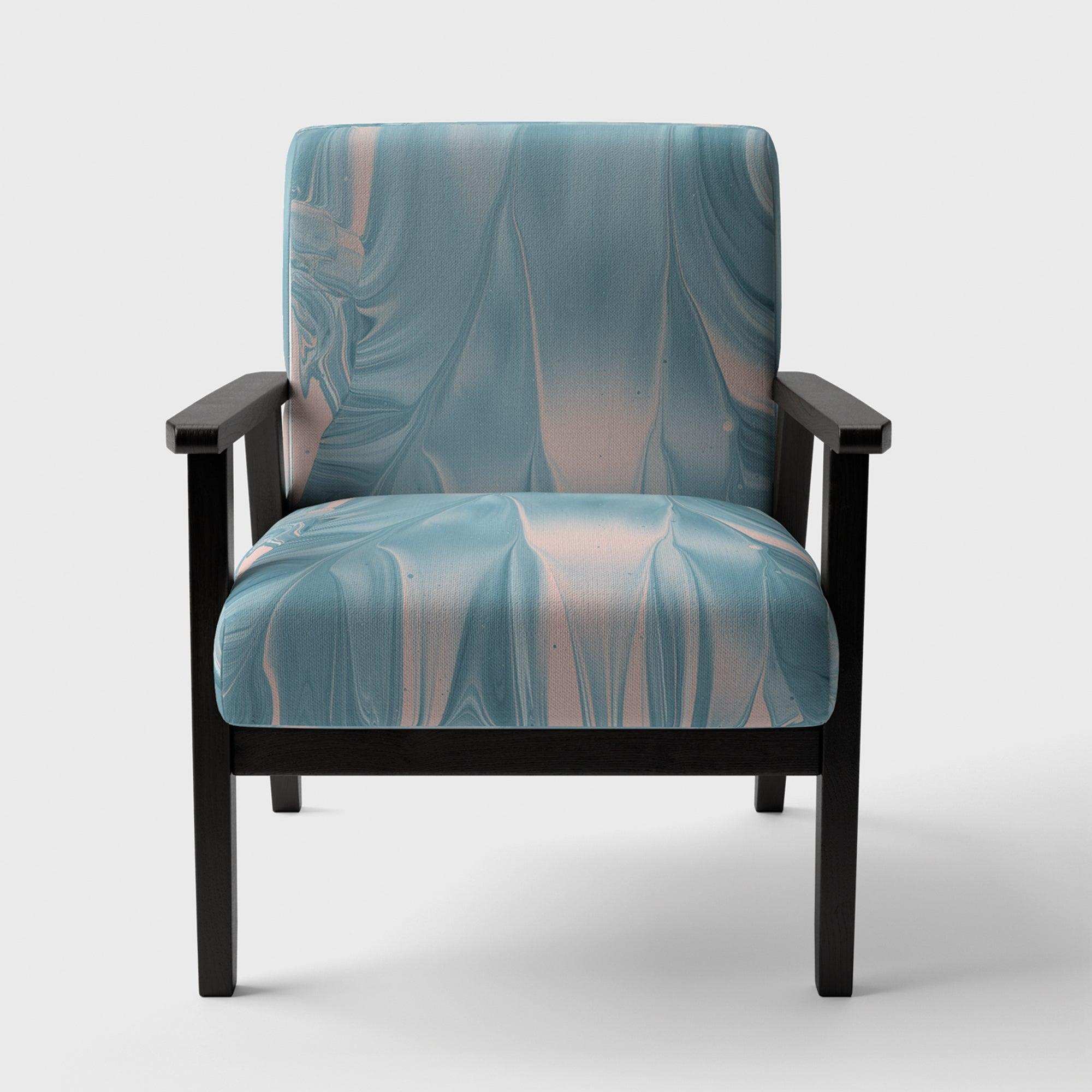 Abstract Water I Modern Accent Chair Arm Chair