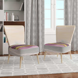 Painted Purple and Gold Landscape II Shabby Chic Accent Chair