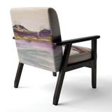 Painted Purple and Gold Landscape II Shabby Chic Accent Chair