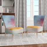 Pastel Pink And Blue Clouds Traditional Accent Chair
